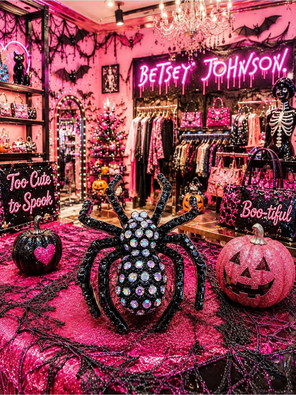 Betsey Johnson Black Spider Cocktail Ring